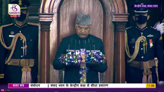 President Ram Nath Kovind addresses both Houses of Parliament officially inaugurating the Budget session.