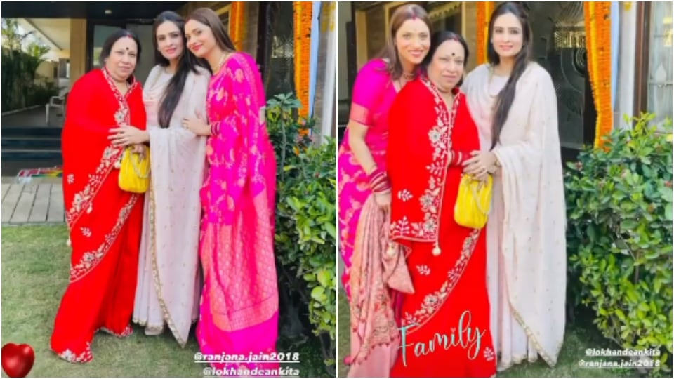 Ankita Lokhande with her family.&nbsp;