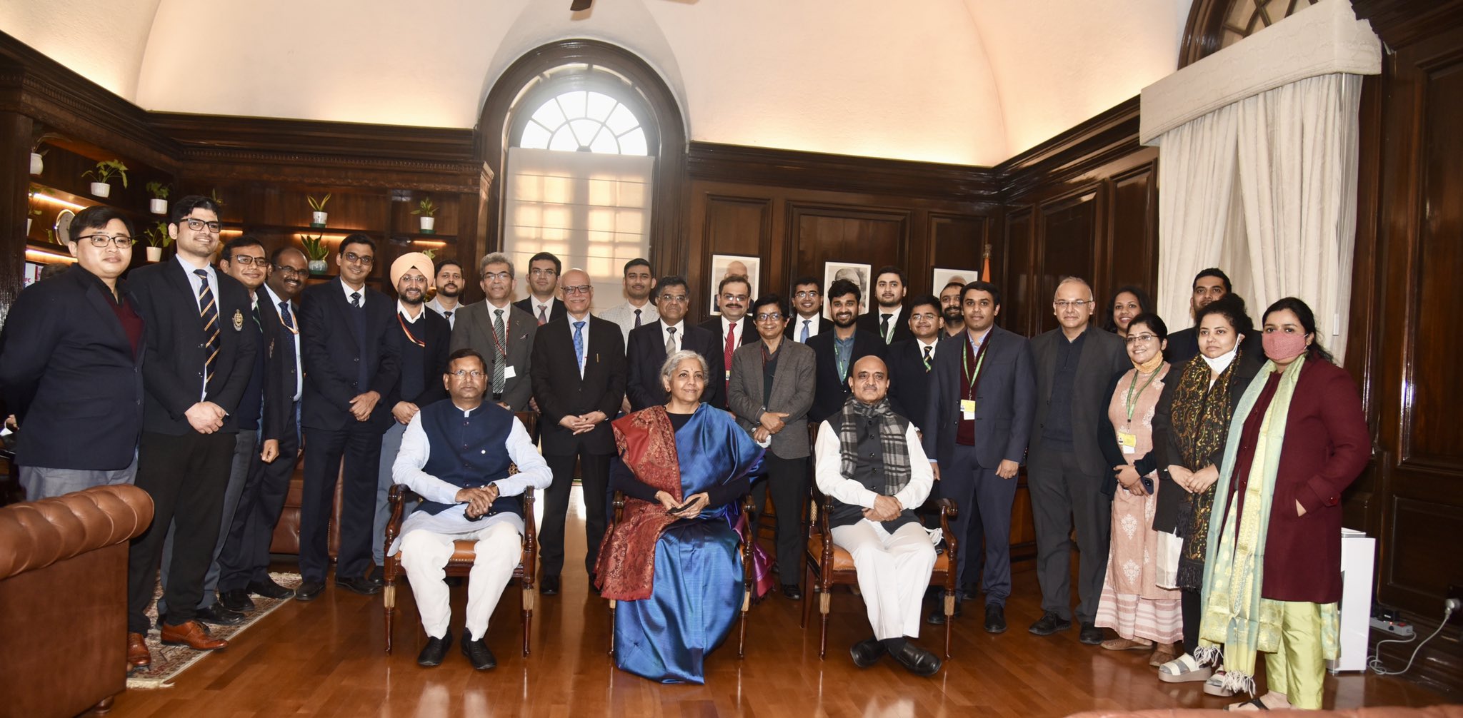 Finance minister Nirmala Sitharaman, minister of state Pankaj Chaudhary posed with the Budget team of the Central Board of Indirect Taxes and Customs on the eve of the Budget day. Finance minister Nirmala Sitharaman, minister of state Pankaj Chaudhary posed with the Budget team of the Central Board of Indirect Taxes and Customs on the eve of the Budget day.