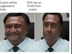 Budget 2022: A Twitter user shared this meme while reacting to the 30% Tax on crypto assets.(Twitter/@AkVillainn)