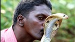 Vava Suresh has suffered over 250 snake bites. (HT Photo) Vava Suresh has suffered over 250 snake bites. (HT Photo)