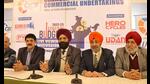 Upkar Singh, president, Chamber of Industrial and Commercial Undertaking (CICU), along with other members, addressing the mediapersons on Union Budget in Ludhiana on Tuesday. (Gurpreet Singh/HT) Upkar Singh, president, Chamber of Industrial and Commercial Undertaking (CICU), along with other members, addressing the mediapersons on Union Budget in Ludhiana on Tuesday. (Gurpreet Singh/HT)