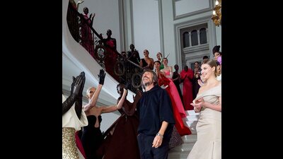 Pierpaolo Piccioli at the Valentino show at Paris Couture Week (Instagram) Pierpaolo Piccioli at the Valentino show at Paris Couture Week (Instagram)