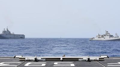 The European Union (EU) and India conducted a joint naval exercise in the Gulf of Aden on June 18-19, 2021. (Photo courtesy: European External Action Service) The European Union (EU) and India conducted a joint naval exercise in the Gulf of Aden on June 18-19, 2021. (Photo courtesy: European External Action Service)