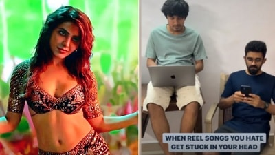 Samantha Ruth Prabhu reacts to Instagram reel on Oo Antava, Samantha Ruth Prabhu reacts to Instagram reel on Oo Antava,