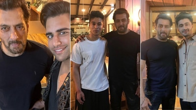 Salman Khan poses with Rajiv Adatia, Pratik Sehajpal and Ieshaan Sehgaal. Salman Khan poses with Rajiv Adatia, Pratik Sehajpal and Ieshaan Sehgaal.