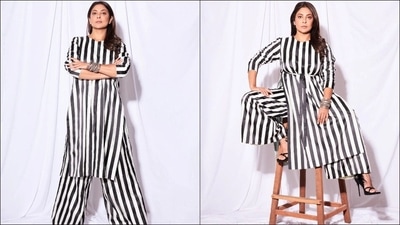 Shefali Shah's ensemble is credited to Indian fashion label, Raw Mango, that boasts of creating new conversations in textile, culture and politics through a range of sarees, garments and objects. &nbsp; (Instagram/shefalishahofficial)