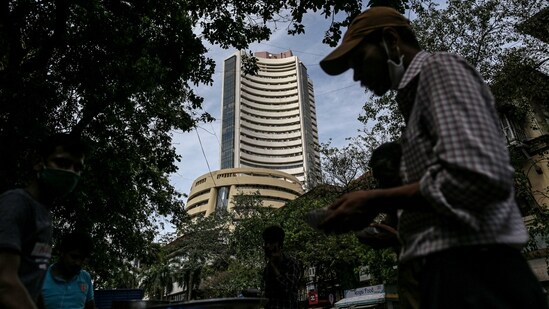 Sensex was trading 842.07 points or 1.45 per cent higher at 58,856.24, and the broader Nifty rose 165.50 points or 0.95 per cent to 17,505.35.(Bloomberg)