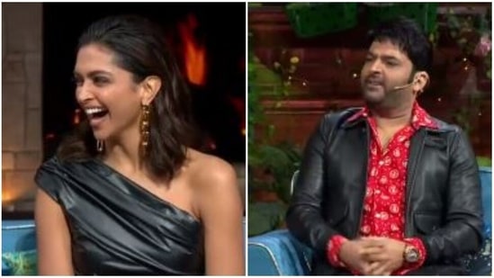 Deepika Padukone and Kapil Sharma on The Kapil Sharma Show.