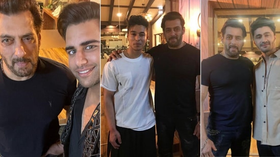 Salman Khan poses with Rajiv Adatia, Pratik Sehajpal and Ieshaan Sehgaal.