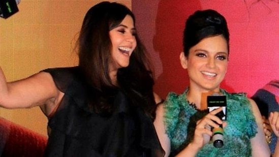 Ekta Kapoor and Kangana Ranaut at an old event. Ekta Kapoor and Kangana Ranaut at an old event.