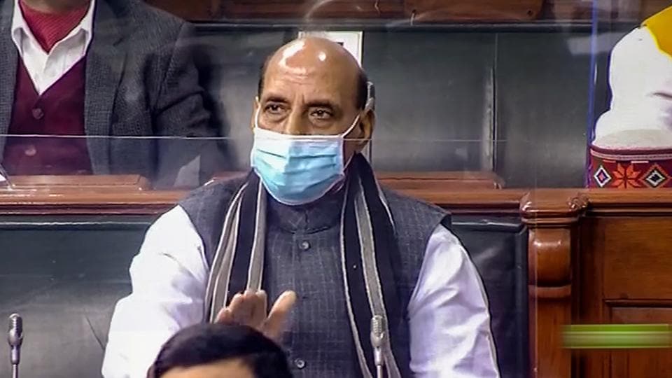 Defence minister Rajnath Singh congratulated Sitharaman for presenting an “excellent budget”. (PTI) Defence minister Rajnath Singh congratulated Sitharaman for presenting an “excellent budget”. (PTI)
