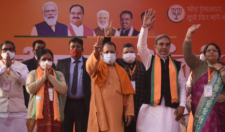 UP chief minister Yogi Adityanath during an election campaign in Modinagar, Ghaziabad, on Tuesday. (Sakib Ali /HT) UP chief minister Yogi Adityanath during an election campaign in Modinagar, Ghaziabad, on Tuesday. (Sakib Ali /HT)