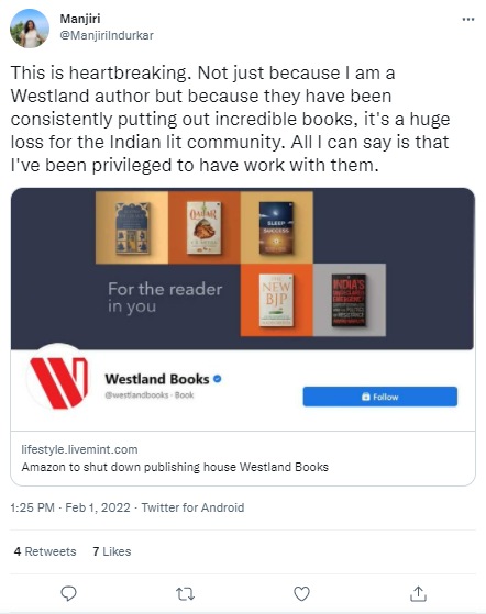 A few authors and book lovers also shared their reactions on social media.