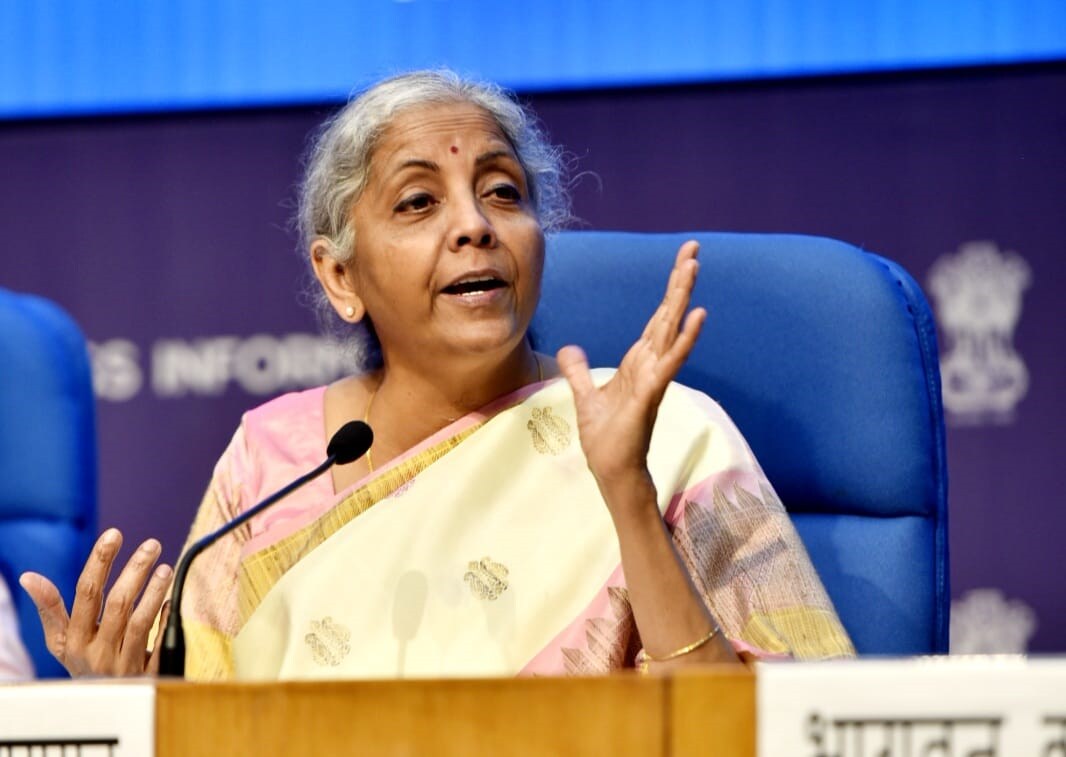 Union finance minister addresses the post-Budget press conference on Tuesday, February 1, 2022. (Photo by Sanjeev Verma/Hindustan Times) Union finance minister addresses the post-Budget press conference on Tuesday, February 1, 2022. (Photo by Sanjeev Verma/Hindustan Times)