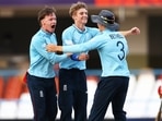 England U19 players after the win over Afghanistan in the semi-final. England U19 players after the win over Afghanistan in the semi-final.