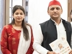 UP Polls: Pooja Shukla with SP president Akhilesh Yadav (HT photo)