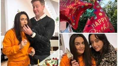 Pics from Preity Zinta's birthday. (Instagram) Pics from Preity Zinta's birthday. (Instagram)
