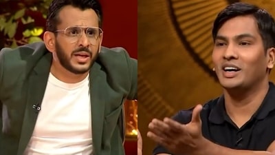 Shark Tank India's Aman Gupta had a funny exchange with a pitcher in the latest episode. Shark Tank India's Aman Gupta had a funny exchange with a pitcher in the latest episode.