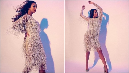 Malaika Arora stuns in a silver Yas Couture dress. Malaika Arora stuns in a silver Yas Couture dress. 