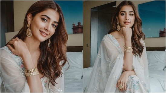 Pooja chose minimal jewellery with her anarkali Pooja chose minimal jewellery with her anarkali