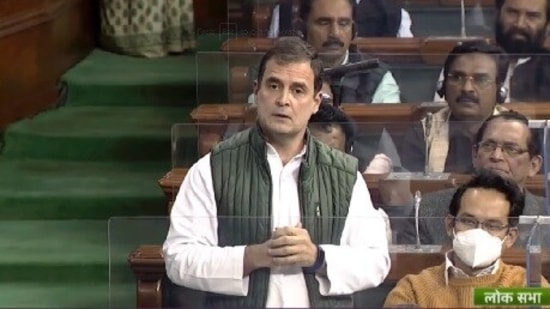 Rahul Gandhi on Motion of thanks to the President's address in Parliament on Wednesday.&nbsp;