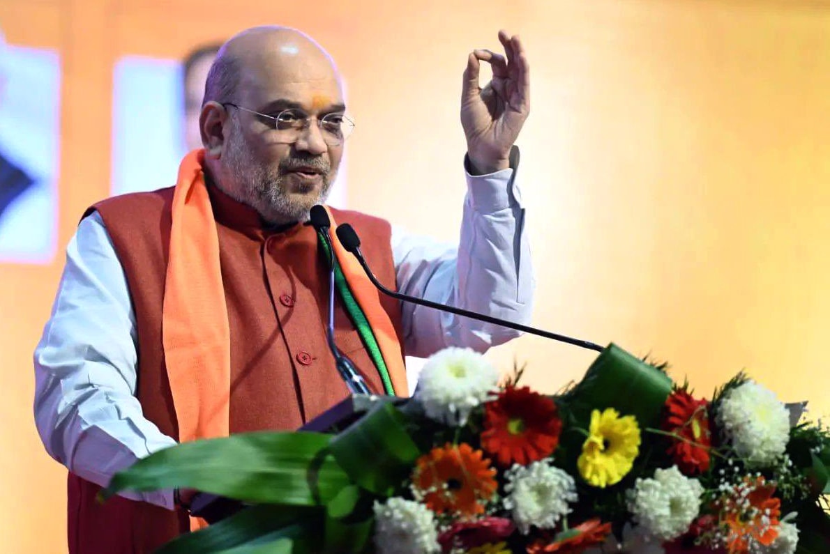 Union Home Minister Amit Shah addressing a public rally, in Ponda on Sunday. (ANI) Union Home Minister Amit Shah addressing a public rally, in Ponda on Sunday. (ANI)