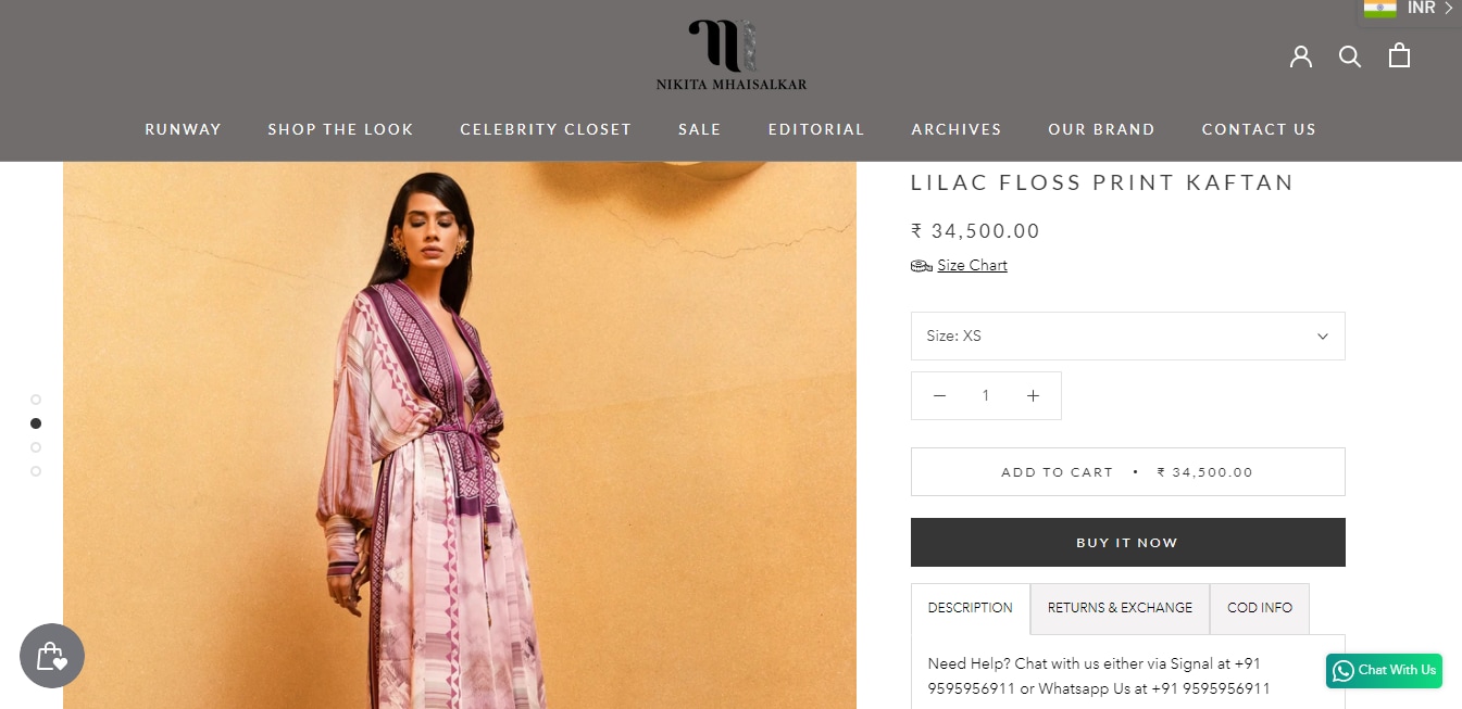 The Lilac Floss Print Kaftan.&nbsp; (nikitamhaisalkar.com)