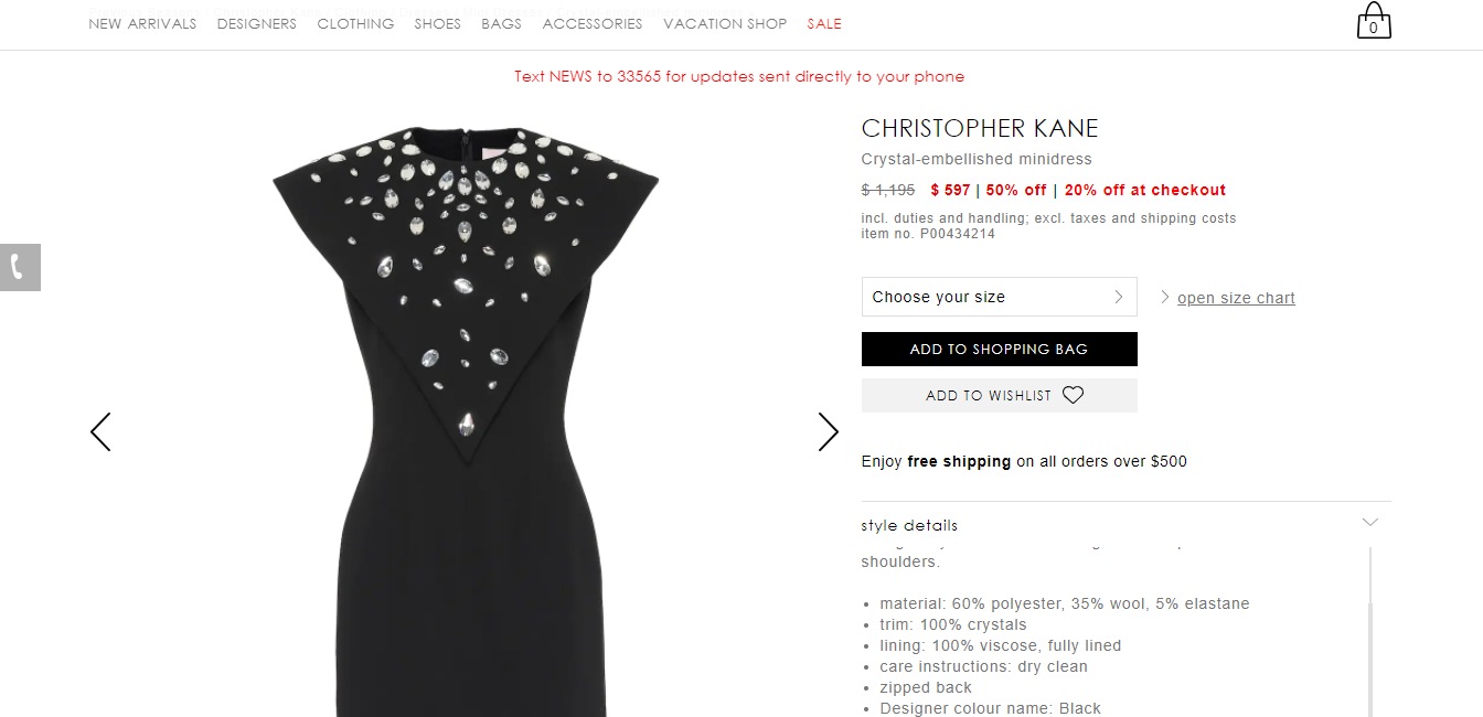 The Crystal-embellished mini dress.&nbsp; (mytheresa.com)