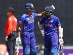 India's Yash Dhull and Shaik Rasheed during the ICC U19 Men's Cricket World Cup 2022 Semi Final match between India and Australia, at Coolidge Cricket Ground in Antigua on Wednesday. India's Yash Dhull and Shaik Rasheed during the ICC U19 Men's Cricket World Cup 2022 Semi Final match between India and Australia, at Coolidge Cricket Ground in Antigua on Wednesday.