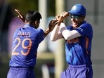 India's Ravi Kumar celebrates the dismissal of Australia's Lachlan Shaw during the ICC U19 Men's Cricket World Cup 2022 Semi Final match between India and Australia India's Ravi Kumar celebrates the dismissal of Australia's Lachlan Shaw during the ICC U19 Men's Cricket World Cup 2022 Semi Final match between India and Australia