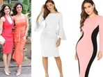 A knee-length bodycon dress is simple yet ultra glamorous.