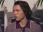 Tom Holland's funny reaction. Tom Holland's funny reaction.