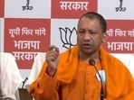 Uttar Pradesh chief minister Yogi Adityanath addressing the media on Thursday.(ANI Photo)