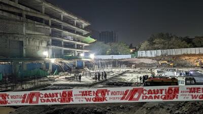 At least six persons were killed and several others feared trapped as the slab at a building under construction collapsed in Yerawada area of Pune late on Thursday, police officials said. (SHANKAR NARAYAN/HT) At least six persons were killed and several others feared trapped as the slab at a building under construction collapsed in Yerawada area of Pune late on Thursday, police officials said. (SHANKAR NARAYAN/HT)