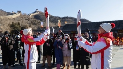 The relay for the torch that will open the February 4-20 Winter Games is much more modest than the globe-spanning relay for Beijing's 2008 Summer Games, a tour that was disrupted by protests. (REUTERS)