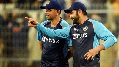 Rohit Sharma with head coach Rahul Dravid (PTI) Rohit Sharma with head coach Rahul Dravid (PTI)
