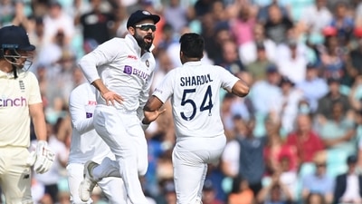 Shardul Thakur (R) celebrates with Virat Kohli. (Twitter) Shardul Thakur (R) celebrates with Virat Kohli. (Twitter)