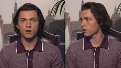 Tom Holland's funny reaction. Tom Holland's funny reaction.
