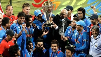 India players celebrate after India defeated Sri Lanka in the 2011 ICC World Cup Final. (Getty Images) India players celebrate after India defeated Sri Lanka in the 2011 ICC World Cup Final. (Getty Images)