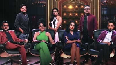The seven sharks on Shark Tank India (L-R)- Aman Gupta, Peyush Bansal, Namita Thapar, Ghazal Alagh, Vineeta Singh, Ashneer Grover, and Anupam Mittal. The seven sharks on Shark Tank India (L-R)- Aman Gupta, Peyush Bansal, Namita Thapar, Ghazal Alagh, Vineeta Singh, Ashneer Grover, and Anupam Mittal.