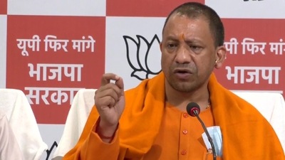 Uttar Pradesh chief minister Yogi Adityanath addressing the media on Thursday. (ANI Photo) Uttar Pradesh chief minister Yogi Adityanath addressing the media on Thursday. (ANI Photo)