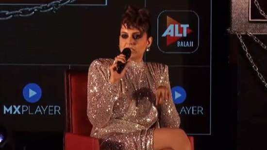 Kangana Ranaut at the press conference of her new reality show Lock Upp.