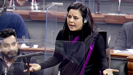 New Delhi: TMC MP Mahua Moitra at Parliament during the ongoing winter  session #Gallery