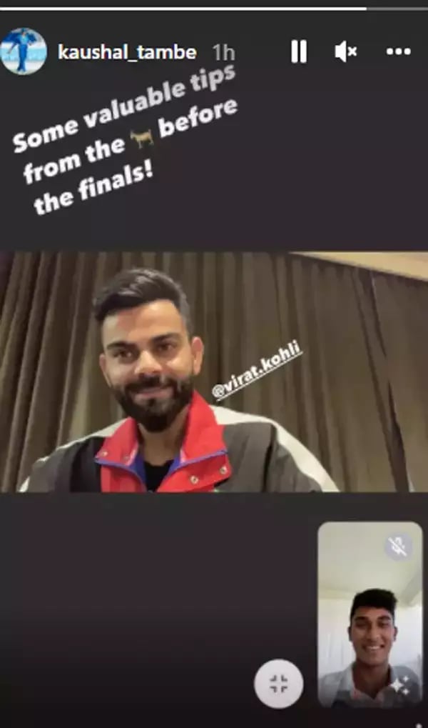 Spinner Kaushal Tambe was all smiles interacting with Kohli. Spinner Kaushal Tambe was all smiles interacting with Kohli. 