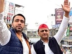 RLD president Jayant Chaudhary and SP chief Akhilesh Yadav during a poll rally. (ANI) RLD president Jayant Chaudhary and SP chief Akhilesh Yadav during a poll rally. (ANI)