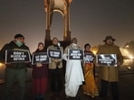 TMC MPs protesting at India Gate (Twitter/Derek O'Brien) TMC MPs protesting at India Gate (Twitter/Derek O'Brien)