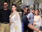 Ajay Devgn and Alia Bhatt during the Gangubai Kathiawadi promotions on Thursday. Ajay Devgn and Alia Bhatt during the Gangubai Kathiawadi promotions on Thursday. 