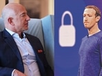 Billionaire tussle: Amazon CEO Jeff Bezos and Meta Platforms' Mark Zuckerberg. Billionaire tussle: Amazon CEO Jeff Bezos and Meta Platforms' Mark Zuckerberg. 