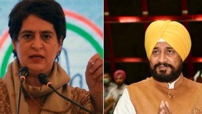 Priyanka Gandhi Vadra rushed out in support of Punjab CM Charanjit Channi after his nephew was arrested by ED.&nbsp; (ANI, DPR Punjab)